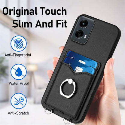 For Motorola Moto G 5G 2024 R20 Ring Card Holder Phone Case(Black) - Motorola Cases by PMC Jewellery | Online Shopping South Africa | PMC Jewellery | Buy Now Pay Later Mobicred