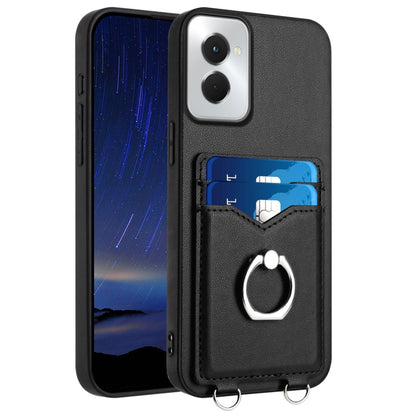 For Motorola Moto G Power 5G 2024 R20 Ring Card Holder Phone Case(Black) - Motorola Cases by PMC Jewellery | Online Shopping South Africa | PMC Jewellery | Buy Now Pay Later Mobicred