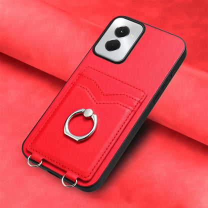 For Motorola Moto G Power 5G 2024 R20 Ring Card Holder Phone Case(Red) - Motorola Cases by PMC Jewellery | Online Shopping South Africa | PMC Jewellery | Buy Now Pay Later Mobicred