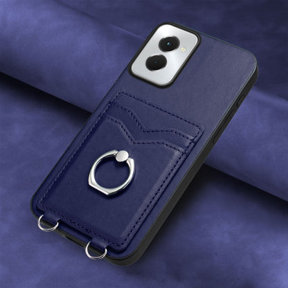 For Motorola Moto G Power 5G 2024 R20 Ring Card Holder Phone Case(Blue) - Motorola Cases by PMC Jewellery | Online Shopping South Africa | PMC Jewellery | Buy Now Pay Later Mobicred