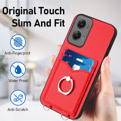 For Motorola Moto G Stylus 5G 2024 R20 Ring Card Holder Phone Case(Red) - Motorola Cases by PMC Jewellery | Online Shopping South Africa | PMC Jewellery | Buy Now Pay Later Mobicred