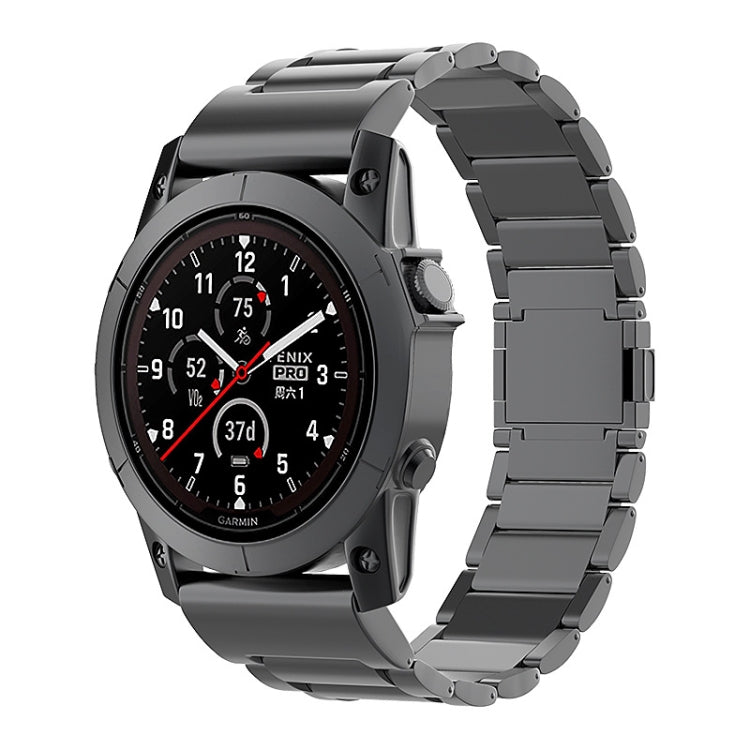 For Garmin Fenix 7 / Forerunner 965 22mm Three-Bead Magnetic Buckle Metal Quick Release Watch Band(Black) - free shipping - PMc TechLife - Order now!