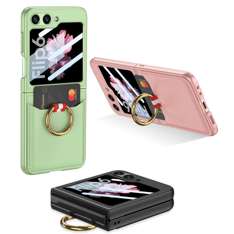 For Samsung Galaxy Z Flip6 / Flip7 FE GKK Integrated Ultra-thin Leather Card Slots Phone Case with Ring Holder(Purple) - free shipping - PMC Jewellery - Order now!