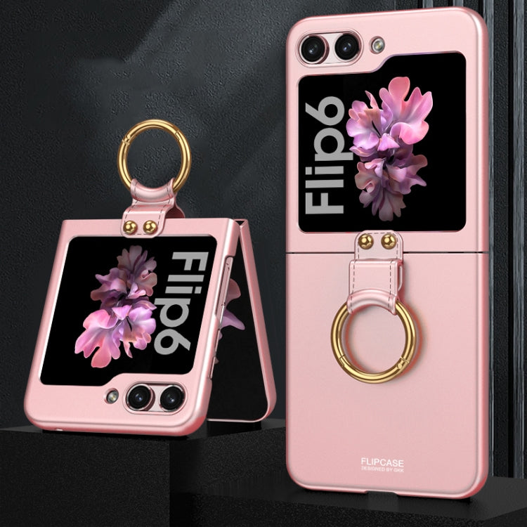 For Samsung Galaxy Z Flip6 GKK Ultra-thin PC Full Coverage Phone Case with Ring Holder(Pink) - Galaxy Z Flip6 5G Cases by GKK | Online Shopping South Africa | PMC Jewellery | Buy Now Pay Later Mobicred