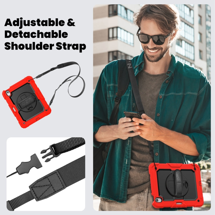 For iPad Air 11 2025 / 2024 Silicone Hybrid PC Tablet Case with Shoulder Strap(Red) - iPad Air 11 2025 / 2024 Cases by PMC TechLife | Online Shopping South Africa | PMC TechLife | Buy Now Pay Later Mobicred