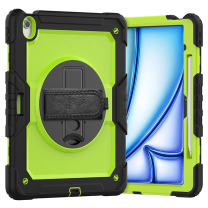 For iPad Air 13 2024 Silicone Hybrid PC Tablet Case with Shoulder Strap(Yellow Green + Black) - iPad Air 13 2024 Cases by PMC Jewellery | Online Shopping South Africa | PMC Jewellery | Buy Now Pay Later Mobicred