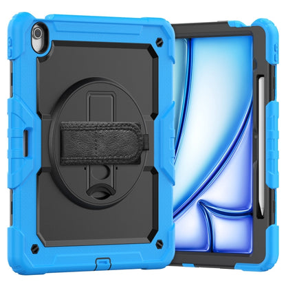 For iPad Air 13 2024 Silicone Hybrid PC Tablet Case with Shoulder Strap(Black + Light Blue) - iPad Air 13 2024 Cases by PMC Jewellery | Online Shopping South Africa | PMC Jewellery | Buy Now Pay Later Mobicred