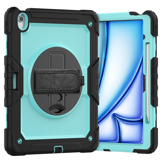 For iPad Air 13 2024 Silicone Hybrid PC Tablet Case with Shoulder Strap(Light Blue + Black) - iPad Air 13 2024 Cases by PMC Jewellery | Online Shopping South Africa | PMC Jewellery | Buy Now Pay Later Mobicred