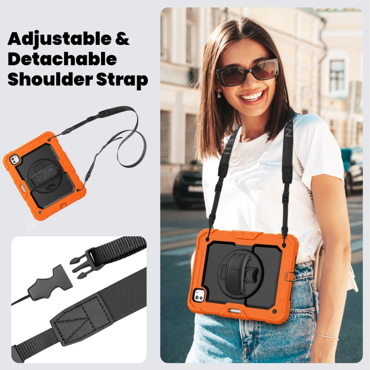 For iPad Pro 11 2024 Silicone Hybrid PC Tablet Case with Shoulder Strap(Orange) - iPad Pro 11 2024 Cases by PMC TechLife | Online Shopping South Africa | PMC TechLife | Buy Now Pay Later Mobicred