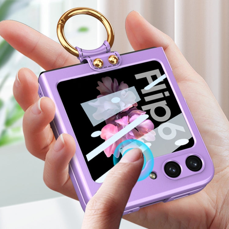 For Samsung Galaxy Z Flip6 GKK Integrated Ultra-thin PC Full Coverage Phone Case with Ring Holder(Dream Mirror Purple) - Galaxy Z Flip6 5G Cases by GKK | Online Shopping South Africa | PMC Jewellery | Buy Now Pay Later Mobicred