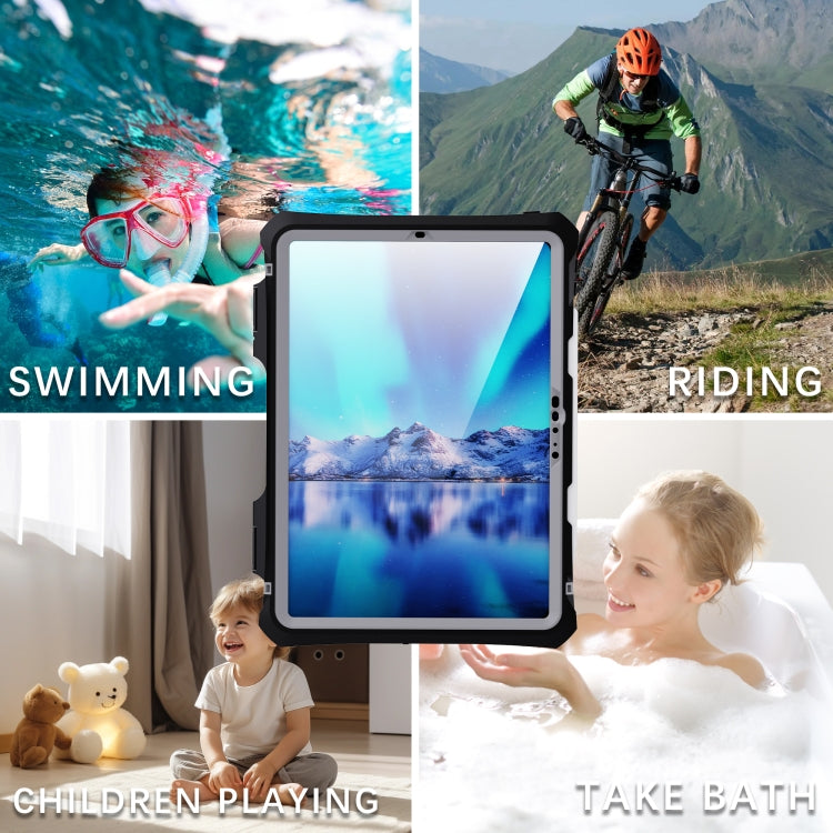 For iPad Pro 11 2024 RedPepper IP68 Waterproof PC + TPU Case with Lanyard & Swivel Bracket(Black) - free shipping - PMC TechLife - Order now!