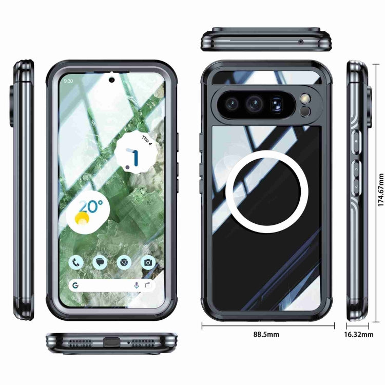 For Google Pixel 9 Pro XL RedPepper Transparent IP54 Life Waterproof Phone Case(Black) - Google Cases by RedPepper | Online Shopping South Africa | PMC TechLife | Buy Now Pay Later Mobicred
