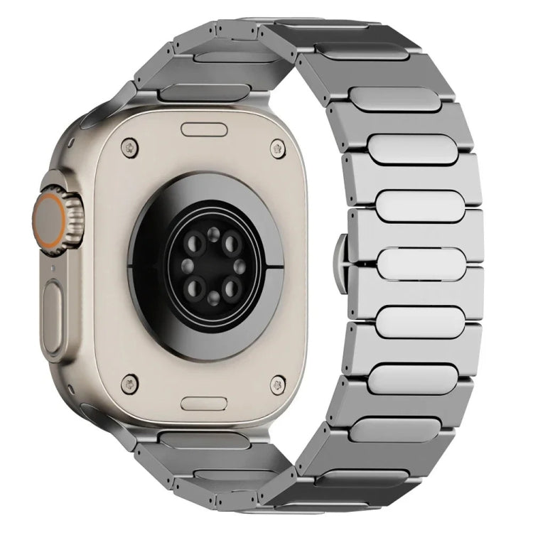 For Apple Watch Ultra 2 49mm Oval Butterfly Buckle Titanium Alloy Watch Band(Silver) - free shipping - PMC TechLife - Order now!