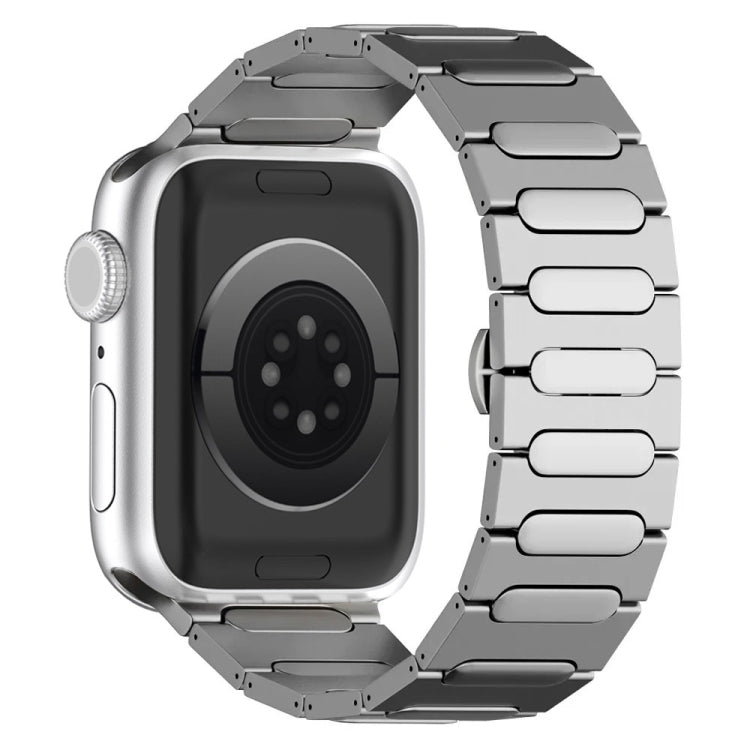 For Apple Watch SE 44mm Oval Butterfly Buckle Titanium Alloy Watch Band(Silver) - free shipping - PMC TechLife - Order now!