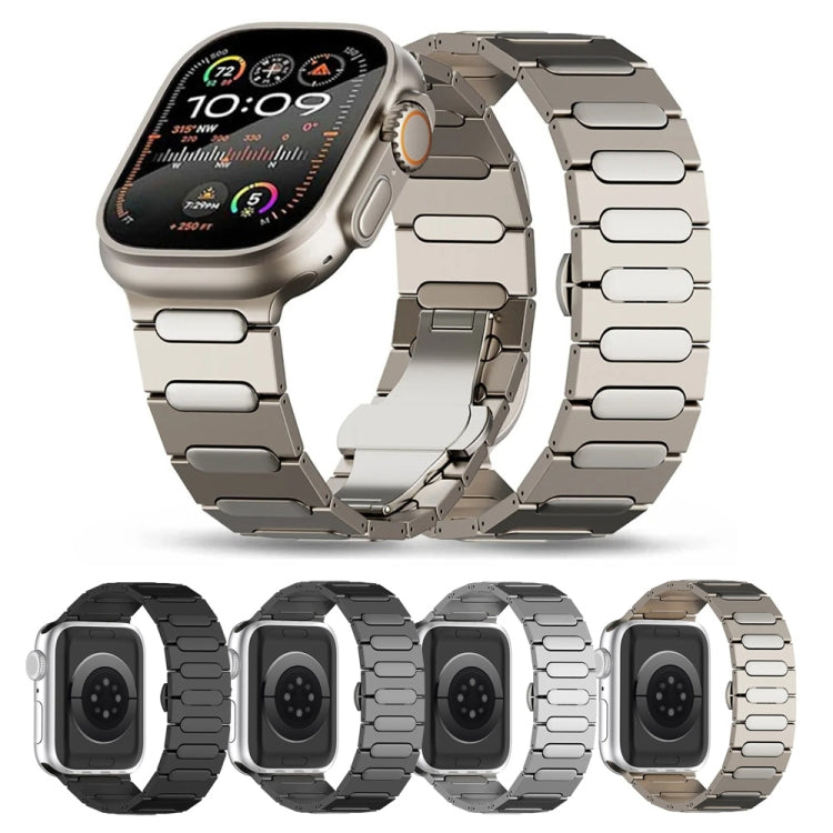 For Apple Watch SE 44mm Oval Butterfly Buckle Titanium Alloy Watch Band(Silver) - free shipping - PMC TechLife - Order now!