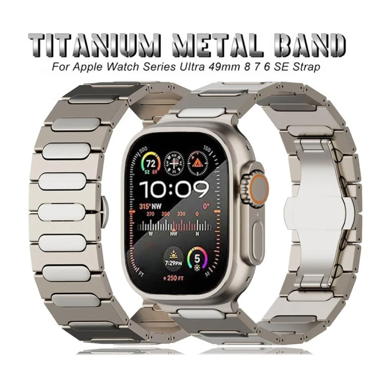 For Apple Watch SE 2022 44mm Oval Butterfly Buckle Titanium Alloy Watch Band(Silver) - free shipping - PMC TechLife - Order now!