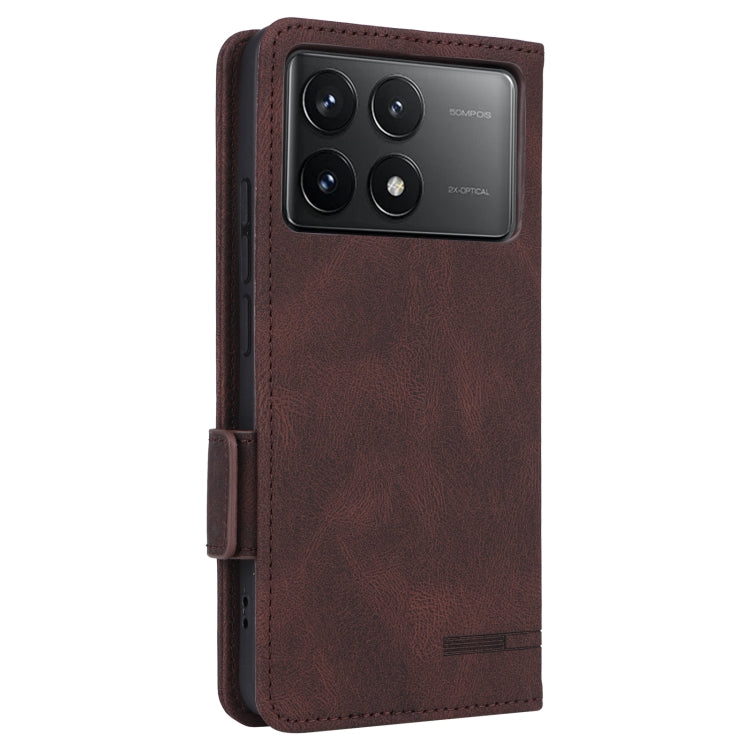 For Redmi K70 / K70 Pro Magnetic Clasp Leather Phone Case(Brown) - Xiaomi Cases by PMC Jewellery | Online Shopping South Africa | PMC Jewellery | Buy Now Pay Later Mobicred