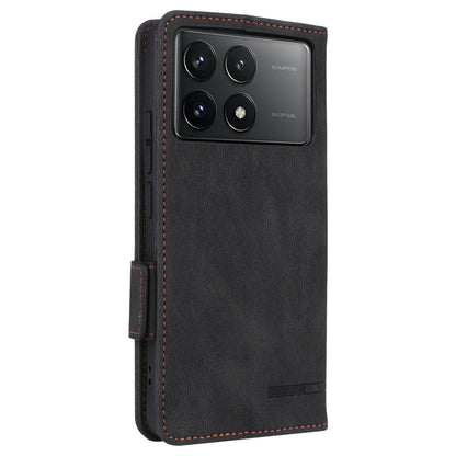 For Redmi K70 / K70 Pro Magnetic Clasp Leather Phone Case(Black) - Xiaomi Cases by PMC Jewellery | Online Shopping South Africa | PMC Jewellery | Buy Now Pay Later Mobicred