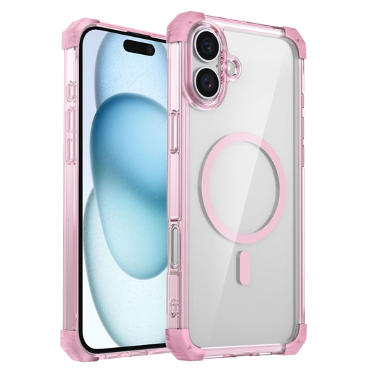 For iPhone 16 Plus Transparent MagSafe Magnetic Phone Case(Pink) - iPhone 16 Plus Cases by PMC Jewellery | Online Shopping South Africa | PMC Jewellery | Buy Now Pay Later Mobicred