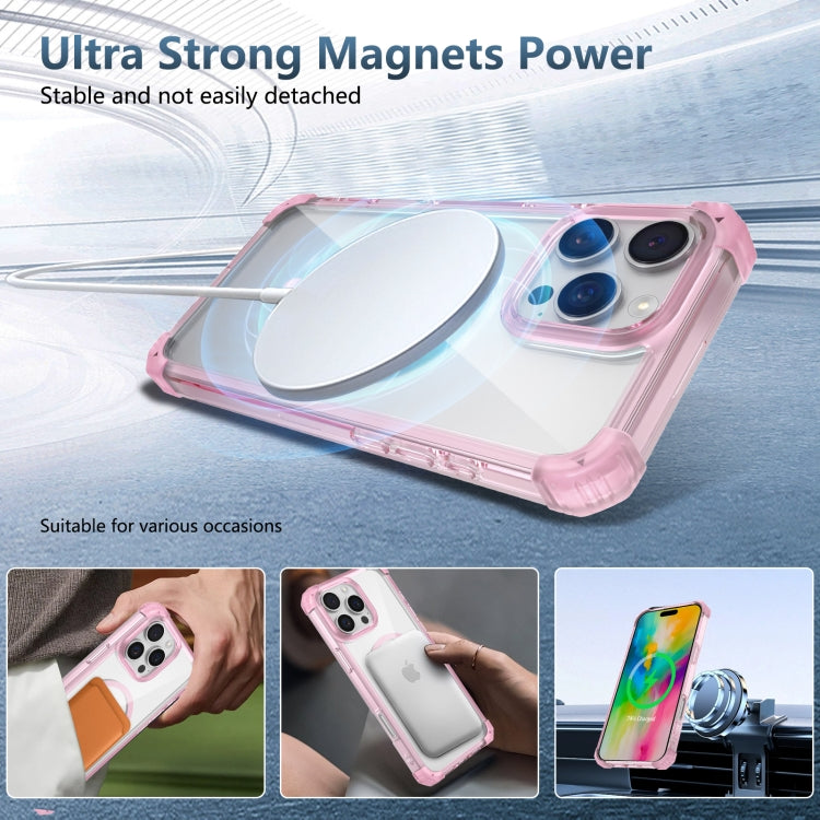 For iPhone 16 Pro Max Transparent MagSafe Magnetic Phone Case(Pink) - iPhone 16 Pro Max Cases by PMC Jewellery | Online Shopping South Africa | PMC Jewellery | Buy Now Pay Later Mobicred