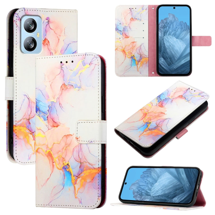 For Blackview A52 PT003 Marble Pattern Flip Leather Phone Case(Galaxy Marble White) - More Brand by PMC Jewellery | Online Shopping South Africa | PMC Jewellery | Buy Now Pay Later Mobicred