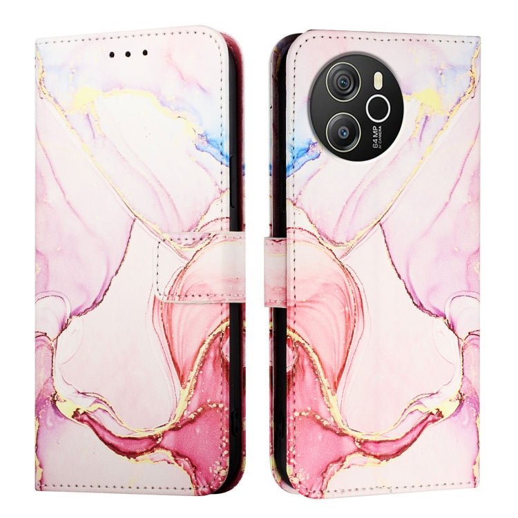 For Blackview Shark 8 PT003 Marble Pattern Flip Leather Phone Case(Rose Gold) - More Brand by PMC Jewellery | Online Shopping South Africa | PMC Jewellery | Buy Now Pay Later Mobicred