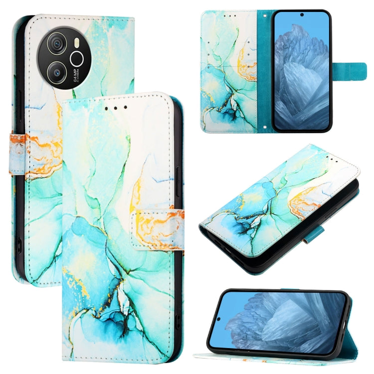 For Blackview Shark 8 PT003 Marble Pattern Flip Leather Phone Case(Green) - More Brand by PMC Jewellery | Online Shopping South Africa | PMC Jewellery | Buy Now Pay Later Mobicred