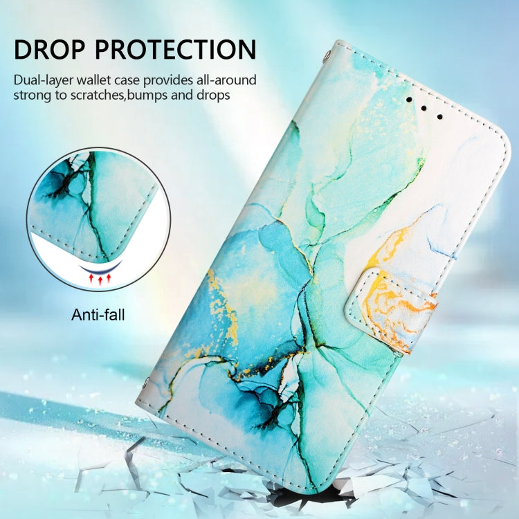 For Blackview Color 8 PT003 Marble Pattern Flip Leather Phone Case(Green) - More Brand by PMC Jewellery | Online Shopping South Africa | PMC Jewellery | Buy Now Pay Later Mobicred
