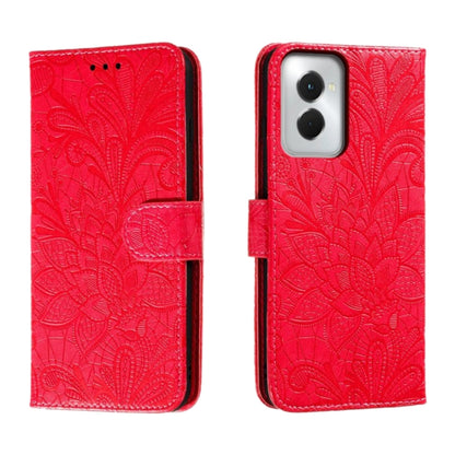 For Motorola Moto G Power 5G 2024 Lace Flower Embossing Flip Leather Phone Case(Red) - Motorola Cases by PMC Jewellery | Online Shopping South Africa | PMC Jewellery | Buy Now Pay Later Mobicred