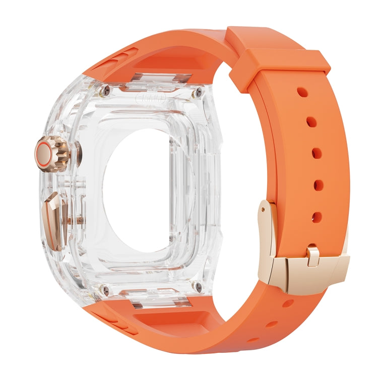 For Apple Watch SE 2023 44mm Modified PC Hybrid TPU Watch Case Band(Orange Transparent) - free shipping - PMc TechLife - Order now!