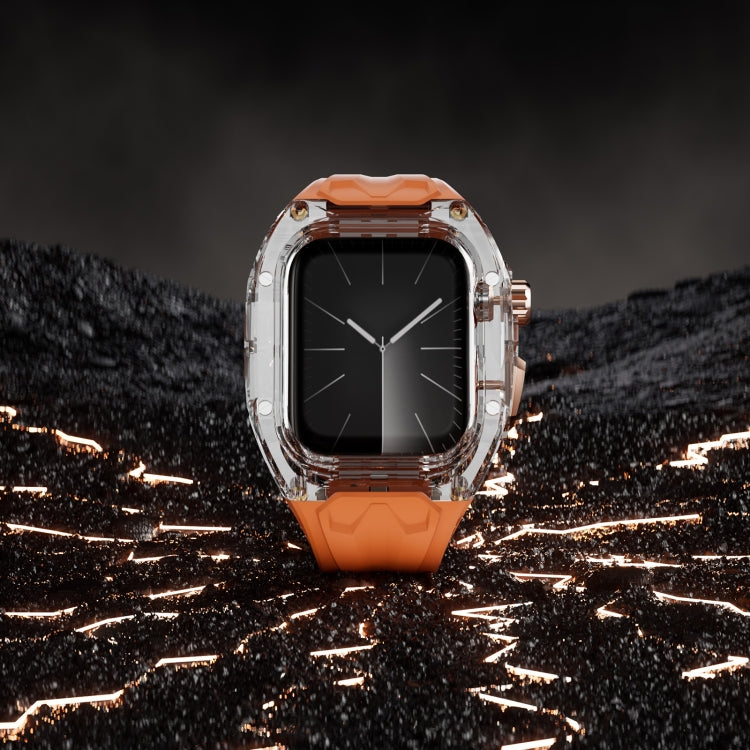 For Apple Watch SE 2023 44mm Modified PC Hybrid TPU Watch Case Band(Orange Transparent) - free shipping - PMc TechLife - Order now!