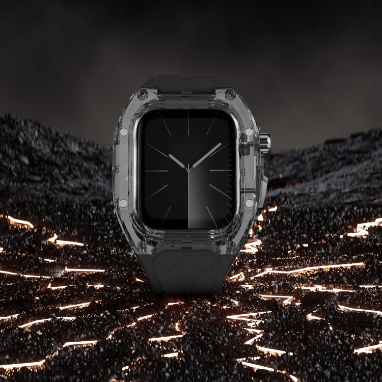 For Apple Watch Series 9 45mm Modified PC Hybrid TPU Watch Case Band(Black Clear Black) - free shipping - PMc TechLife - Order now!