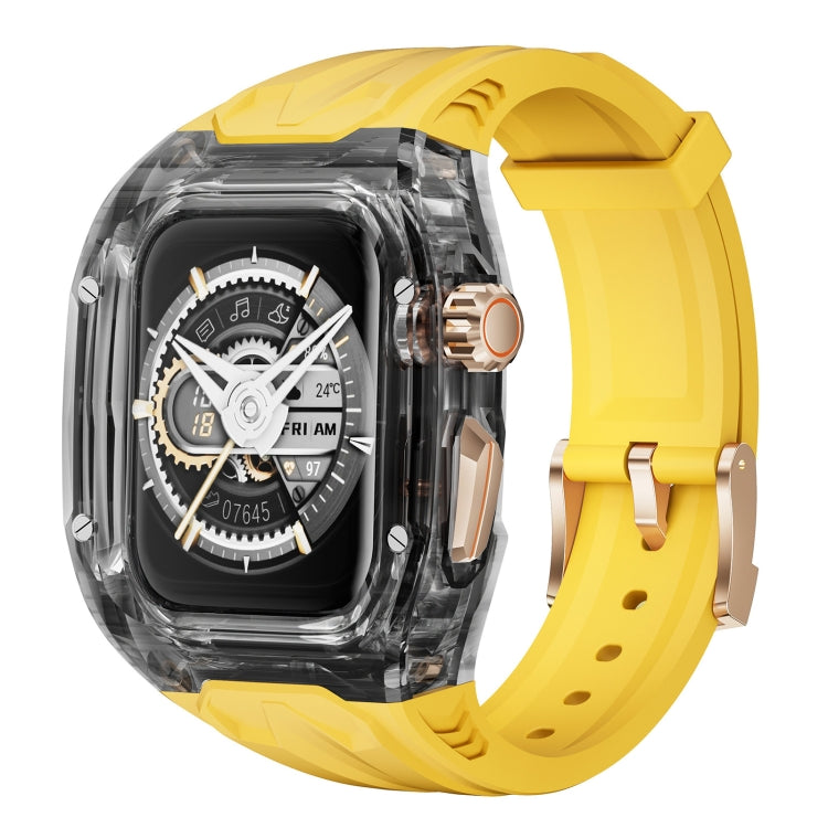 For Apple Watch Series 9 45mm Modified PC Hybrid TPU Watch Case Band(Yellow Clear Black) - free shipping - PMc TechLife - Order now!