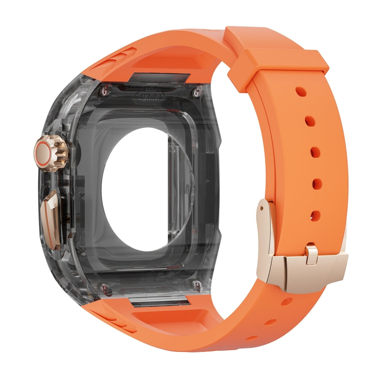 For Apple Watch Series 8 45mm Modified PC Hybrid TPU Watch Case Band(Orange Clear Black) - free shipping - PMc TechLife - Order now!