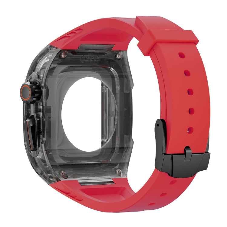 For Apple Watch Series 8 45mm Modified PC Hybrid TPU Watch Case Band(Red Clear Black) - free shipping - PMc TechLife - Order now!