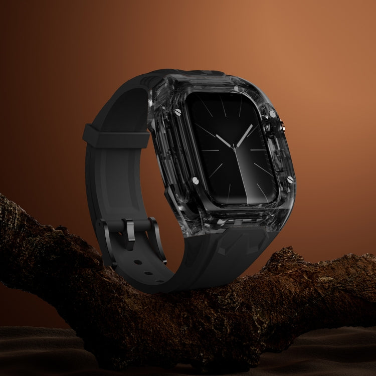 For Apple Watch Series 7 45mm Modified PC Hybrid TPU Watch Case Band(Black Clear Black) - free shipping - PMc TechLife - Order now!