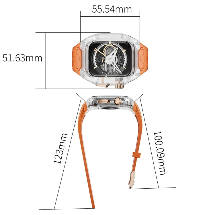 For Apple Watch Series 7 45mm Modified PC Hybrid TPU Watch Case Band(Orange Transparent) - free shipping - PMc TechLife - Order now!