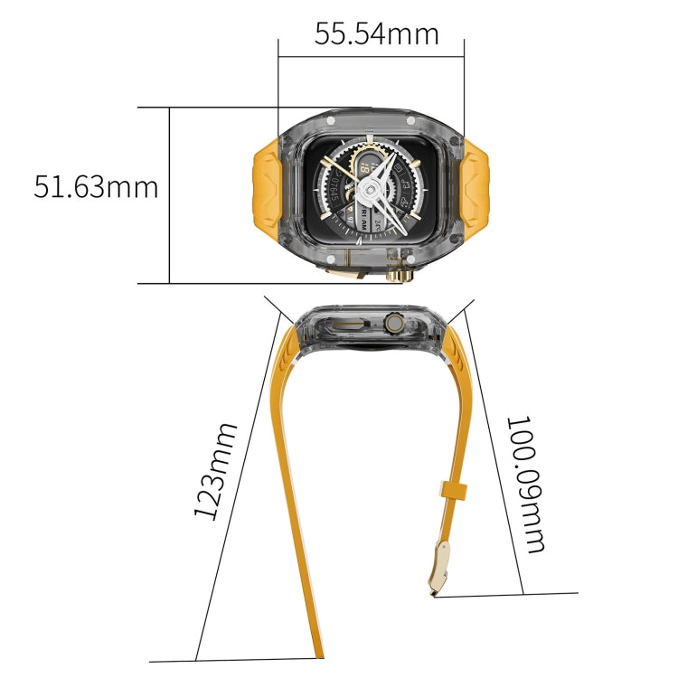 For Apple Watch Series 7 45mm Modified PC Hybrid TPU Watch Case Band(Yellow Clear Black) - Watch Cases by PMc TechLife | Online Shopping South Africa | PMc TechLife | Buy Now Pay Later Mobicred