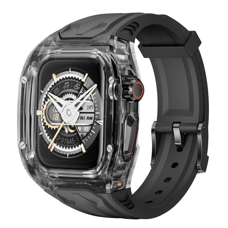 For Apple Watch Series 6 44mm Modified PC Hybrid TPU Watch Case Band(Black Clear Black) - free shipping - PMc TechLife - Order now!
