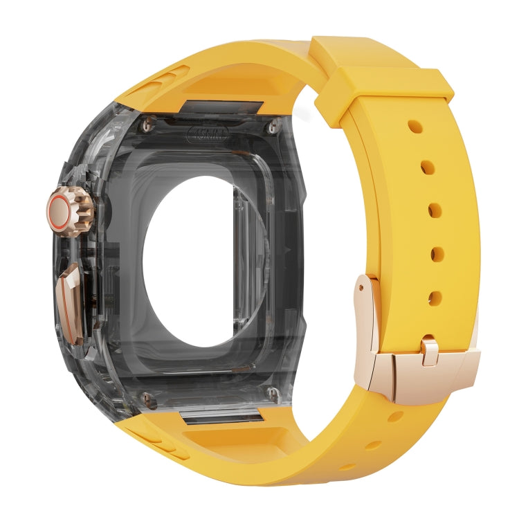 For Apple Watch Series 6 44mm Modified PC Hybrid TPU Watch Case Band(Yellow Clear Black) - free shipping - PMc TechLife - Order now!