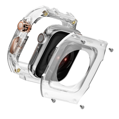 For Apple Watch Ultra 49mm Modified PC Hybrid TPU Watch Case Band(Starlight Transparent) - Watch Bands by PMC Jewellery | Online Shopping South Africa | PMC Jewellery | Buy Now Pay Later Mobicred