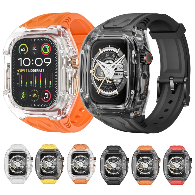 For Apple Watch Ultra 49mm Modified PC Hybrid TPU Watch Case Band(Black Clear Black) - Watch Bands by PMC Jewellery | Online Shopping South Africa | PMC Jewellery | Buy Now Pay Later Mobicred