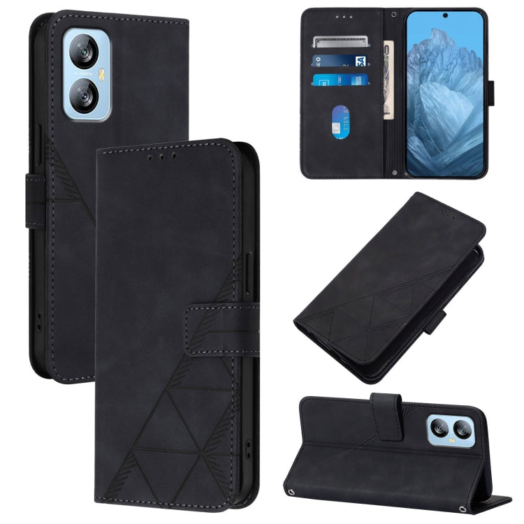 For Blackview A52 Crossbody 3D Embossed Flip Leather Phone Case(Black) - More Brand by PMC Jewellery | Online Shopping South Africa | PMC Jewellery | Buy Now Pay Later Mobicred