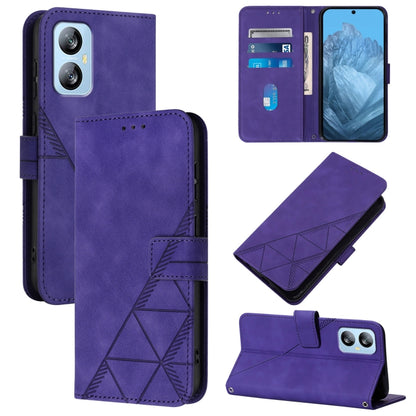 For Blackview A52 Crossbody 3D Embossed Flip Leather Phone Case(Purple) - More Brand by PMC Jewellery | Online Shopping South Africa | PMC Jewellery | Buy Now Pay Later Mobicred