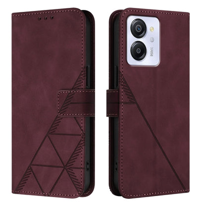 For Blackview Color 8 Crossbody 3D Embossed Flip Leather Phone Case(Wine Red) - More Brand by PMC Jewellery | Online Shopping South Africa | PMC Jewellery | Buy Now Pay Later Mobicred