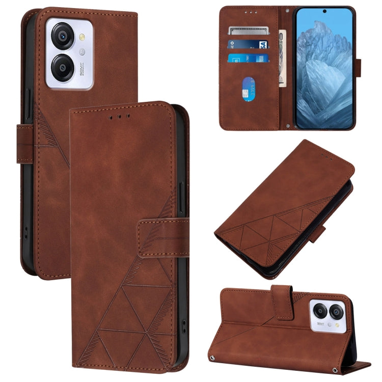 For Blackview Color 8 Crossbody 3D Embossed Flip Leather Phone Case(Brown) - More Brand by PMC Jewellery | Online Shopping South Africa | PMC Jewellery | Buy Now Pay Later Mobicred