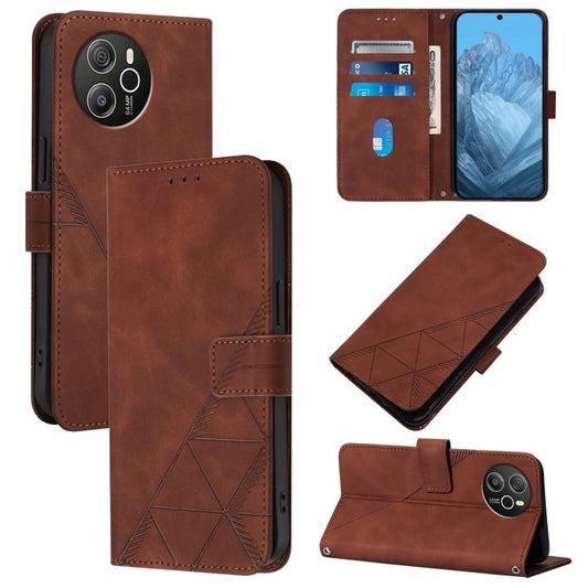 For Blackview Shark 8 Crossbody 3D Embossed Flip Leather Phone Case(Brown) - More Brand by PMC Jewellery | Online Shopping South Africa | PMC Jewellery | Buy Now Pay Later Mobicred