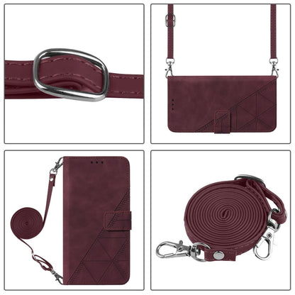 For Blackview Wave 6C Crossbody 3D Embossed Flip Leather Phone Case(Wine Red) - More Brand by PMC Jewellery | Online Shopping South Africa | PMC Jewellery | Buy Now Pay Later Mobicred