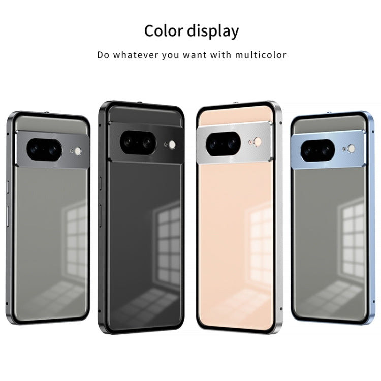 For Google Pixel 8a Snap Buckle Metal Frame Frosted Phone Case(Grey) - Google Cases by PMC TechLife | Online Shopping South Africa | PMC TechLife | Buy Now Pay Later Mobicred