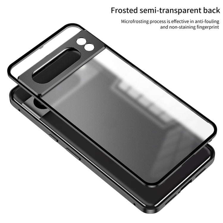 For Google Pixel 8a Snap Buckle Metal Frame Frosted Phone Case(Black) - Google Cases by PMC TechLife | Online Shopping South Africa | PMC TechLife | Buy Now Pay Later Mobicred